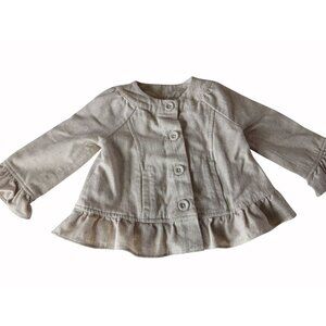 Janie and Jack Wool Blend  Lined Jacket Ruffle Hem 12 24 Mo Wool Viscose Blend
